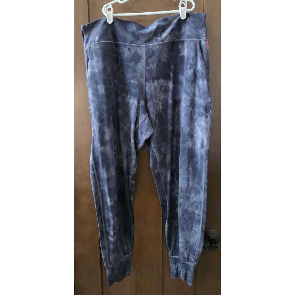 Lululemon Sz 16 High Rise Tie Dye Full Length Leggings Gray Black Yoga Pants